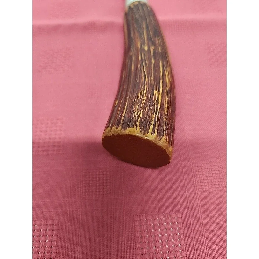 Vintage Bakelite Handle Carving Fork Antler Design 10.25